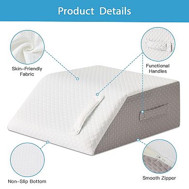 Memory Foam Leg Elevation Pillow for Recovery: Supportive, Non-Slip, Easy to Clean