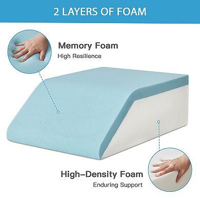 Memory Foam Leg Elevation Pillow for Recovery: Supportive, Non-Slip, Easy to Clean