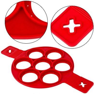 7 Hole Silicone Pancake Mold Nonstick Egg Ring Maker Breakfast Cooking Tool