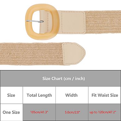 Women's Woven Wide Stretch Belts Elastic Belt Waistband for Dress