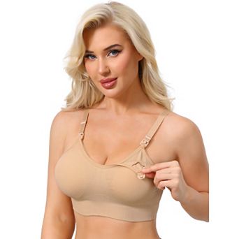 Women's Full Coverage Adjustable Buckled Straps Postpartum Nursing Bra V-Neck Wireless Bralettes