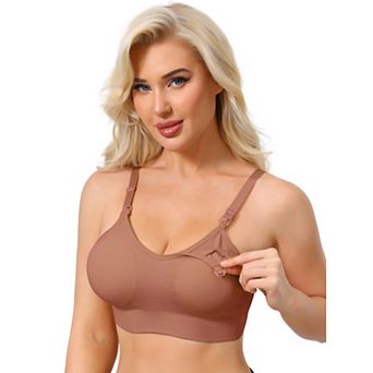 Women's Full Coverage Adjustable Buckled Straps Postpartum Nursing Bra V-Neck Wireless Bralettes