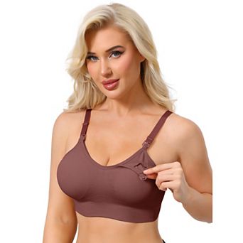 Women's Full Coverage Adjustable Buckled Straps Postpartum Nursing Bra V-Neck Wireless Bralettes