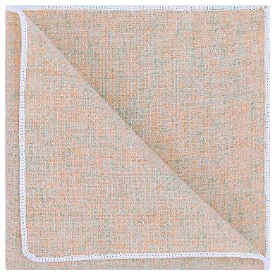 Men's Handkerchiefs Tweed Soft Solid Pocket Squares with Embroidered Edge
