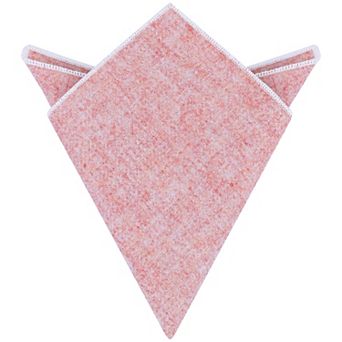 Men's Handkerchiefs Tweed Soft Solid Pocket Squares with Embroidered Edge