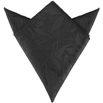 Men's Leaves Pocket Square Floral Leaf Embroidered Handkerchiefs with Trim for Wedding Party
