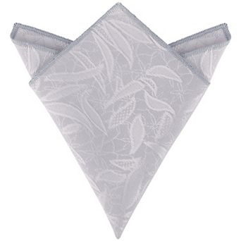 Men's Leaves Pocket Square Floral Leaf Embroidered Handkerchiefs with Trim for Wedding Party