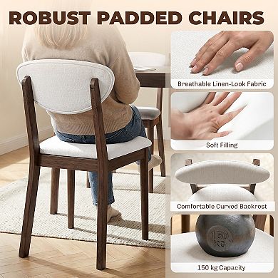 HOMCOM Dining Table Set for 4, Mid-Century Modern Kitchen Table and Chairs