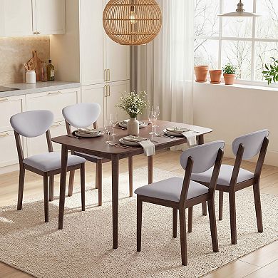 HOMCOM Dining Table Set for 4, Mid-Century Modern Kitchen Table and Chairs