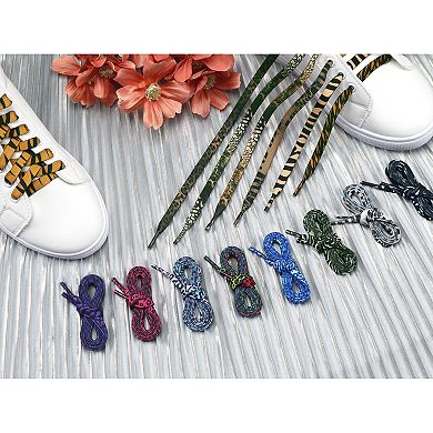 Women's 1 Pair Leopard Print Flat Shoelaces for Hiking Shoes 47.2"