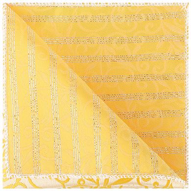 Men's Floral Pocket Square Leaf Twist Pattern Handkerchiefs with Trim for Wedding Party