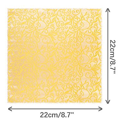 Men's Floral Pocket Square Leaf Twist Pattern Handkerchiefs with Trim for Wedding Party