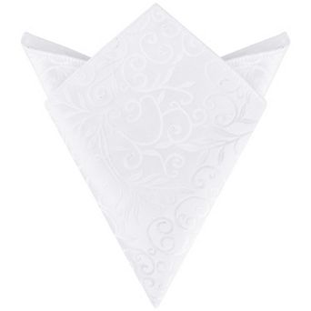 Men's Floral Pocket Square Leaf Twist Pattern Handkerchiefs with Trim for Wedding Party