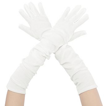 Women's Velvet Elbow Length Full Finger Evening Glove for Elegant Formal