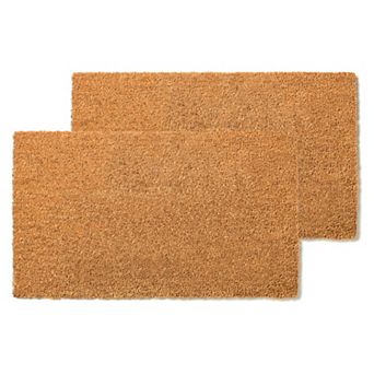 Coco Coir Doormat 2 Pack Non Slip Rubber Backing Dirt Trapping 17x30 Indoor Outdoor Entryway Mat