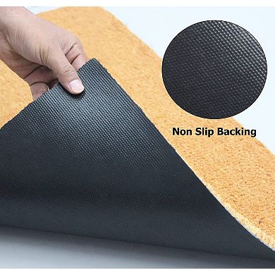 Coco Coir Doormat 2 Pack Non Slip Rubber Backing Dirt Trapping 17x30 Indoor Outdoor Entryway Mat