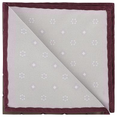 Men's Pocket Squares Handkerchiefs with Solid Trim for Wedding Party