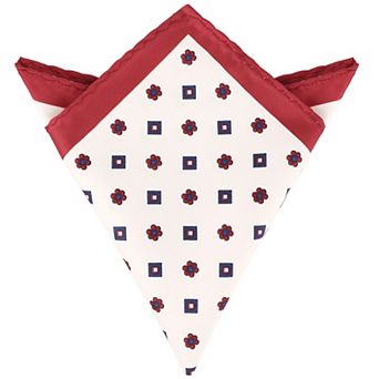 Men's Pocket Squares Handkerchiefs with Solid Trim for Wedding Party