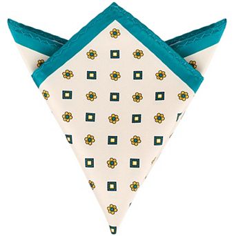 Men's Pocket Squares Handkerchiefs with Solid Trim for Wedding Party