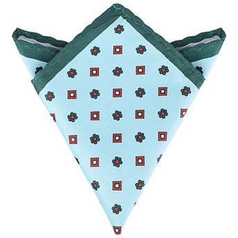 Men's Pocket Squares Handkerchiefs with Solid Trim for Wedding Party