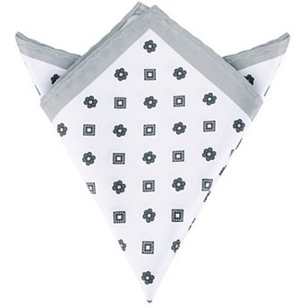 Men's Pocket Squares Handkerchiefs with Solid Trim for Wedding Party