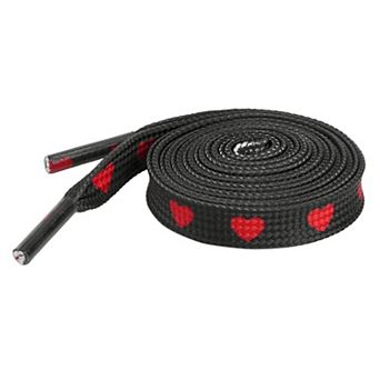 Women's Heart Printed Colored Shoelaces Flat Strings for Sneakers 55.1"