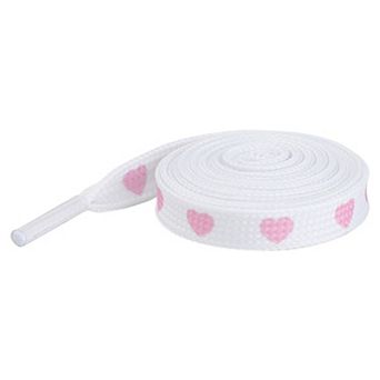 Women's Heart Printed Colored Shoelaces Flat Strings for Sneakers 55.1"