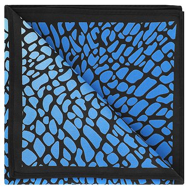 Men's Pocket Squares Gradient Leopard Print Silky Handkerchief for Wedding Party