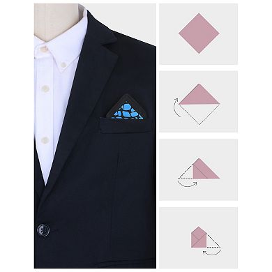 Men's Pocket Squares Gradient Leopard Print Silky Handkerchief for Wedding Party