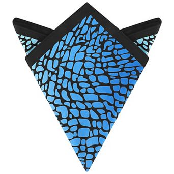 Men's Pocket Squares Gradient Leopard Print Silky Handkerchief for Wedding Party