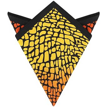 Men's Pocket Squares Gradient Leopard Print Silky Handkerchief for Wedding Party