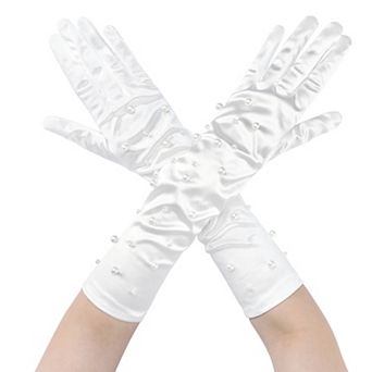 Women's Elegant Lace Gloves Elbow Length Sleeves for Tea Party Wedding