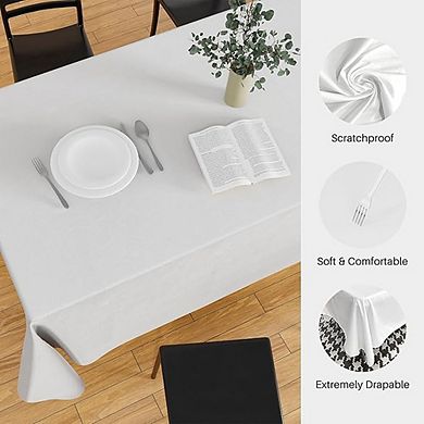 White Rectangle Tablecloth 2-Pack Waterproof Washable Wrinkle-Resistant Cover