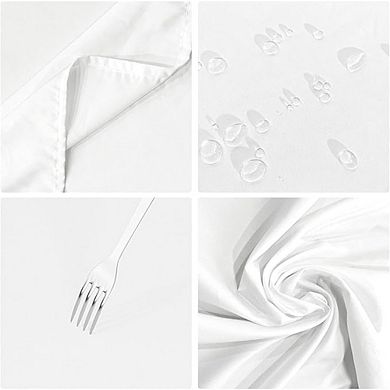 White Rectangle Tablecloth 2-Pack Waterproof Washable Wrinkle-Resistant Cover