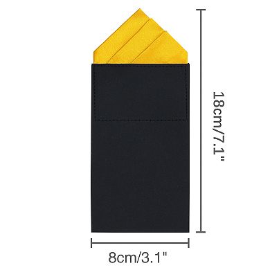 Men's Solid Card-inserting Pocket Squares Handkerchiefs 3.1" for Business Formal Wedding