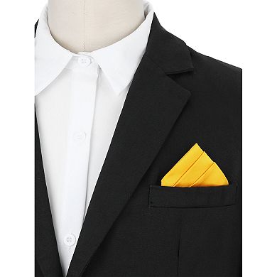 Men's Solid Card-inserting Pocket Squares Handkerchiefs 3.1" for Business Formal Wedding