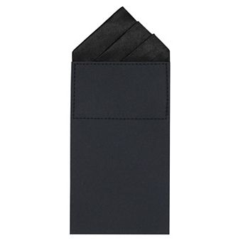 Men's Solid Card-inserting Pocket Squares Handkerchiefs 3.1" for Business Formal Wedding