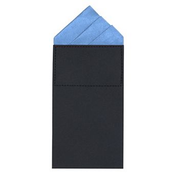 Men's Solid Card-inserting Pocket Squares Handkerchiefs 3.1" for Business Formal Wedding