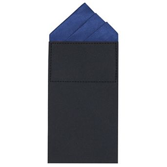 Men's Solid Card-inserting Pocket Squares Handkerchiefs 3.1" for Business Formal Wedding