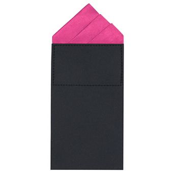 Men's Solid Card-inserting Pocket Squares Handkerchiefs 3.1" for Business Formal Wedding