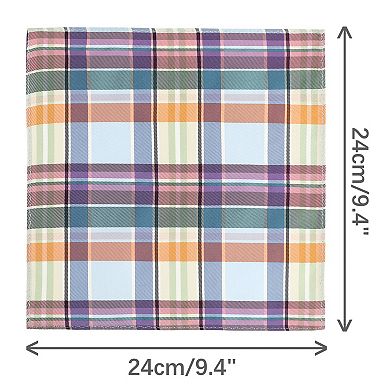 Men's Check Pocket Squares Handkerchiefs Multicolored for Wedding Party Business