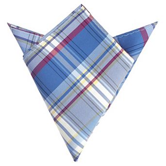 Men's Check Pocket Squares Handkerchiefs Multicolored for Wedding Party Business