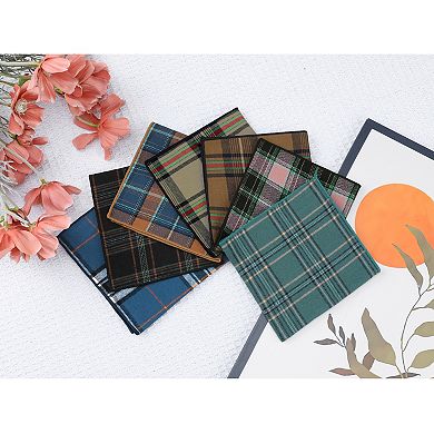 Men's Checkered Pocket Squares Cotton Plaid for Business Formal Meeting