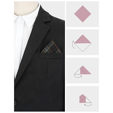 Men's Checkered Pocket Squares Cotton Plaid for Business Formal Meeting