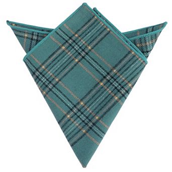 Men's Checkered Pocket Squares Cotton Plaid for Business Formal Meeting