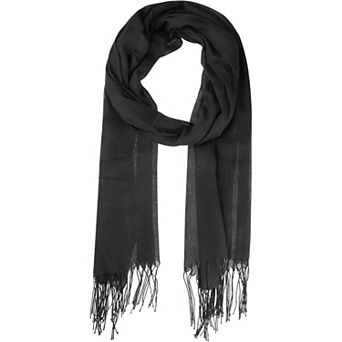 Winter Warm Scarf Solid Color Fringe Long Scarves Shawl for Women