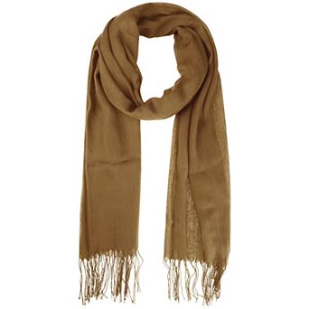 Winter Warm Scarf Solid Color Fringe Long Scarves Shawl for Women