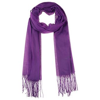 Winter Warm Scarf Solid Color Fringe Long Scarves Shawl for Women