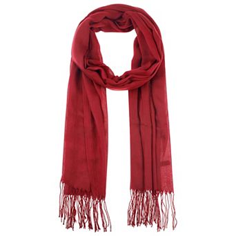 Winter Warm Scarf Solid Color Fringe Long Scarves Shawl for Women