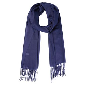 Winter Warm Scarf Solid Color Fringe Long Scarves Shawl for Women